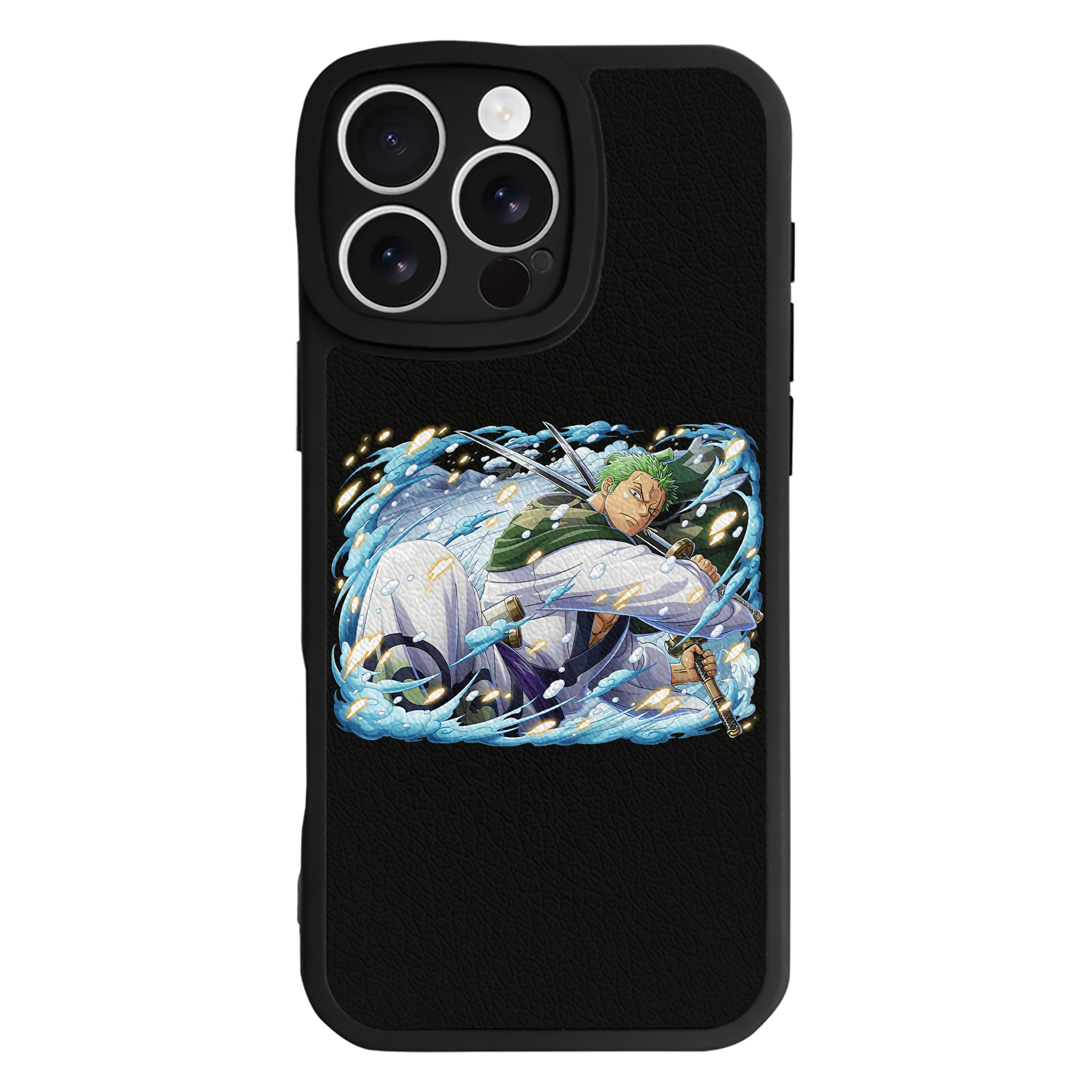 （画像用） ワンピース ロロノア・ゾロ ONE PIECE Roronoa Zoro 【iPhone 16シリーズ対応】シリコンスマホケース（レザー調） 材質：シリコン